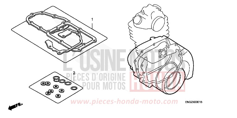 GASKET KIT B for CG125 TITAN ES FORCE SILVER METALLIC (NH411) from 2004